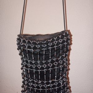 Black beaded purse